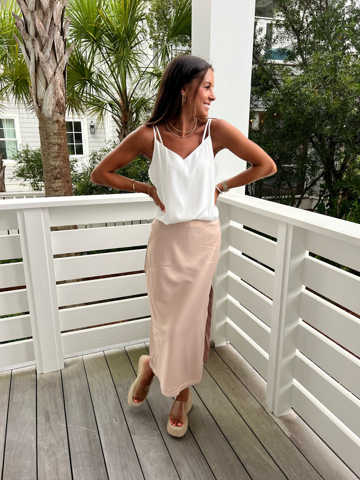 Charlie Pencil Skirt, Taupe